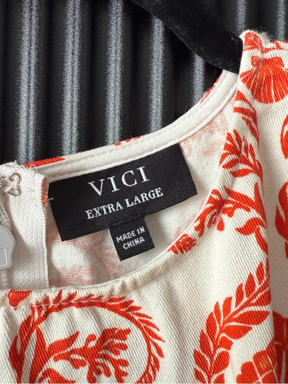 VICI White and Coral Shell-Print Sleeveless Mini Dress - Picture 3 of 14